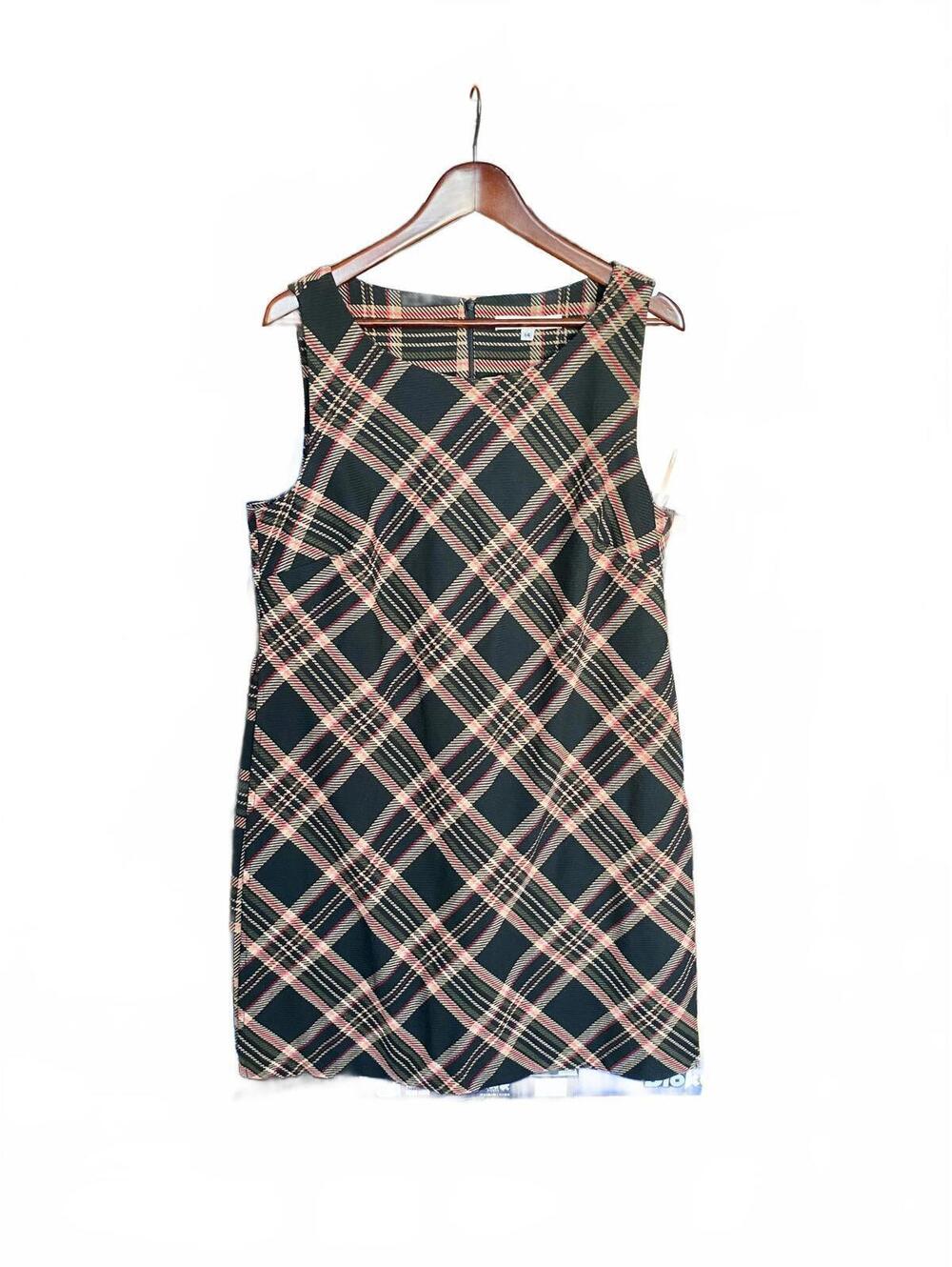 Trina Turk Plaid Jumper Dress Double Layer Size 14